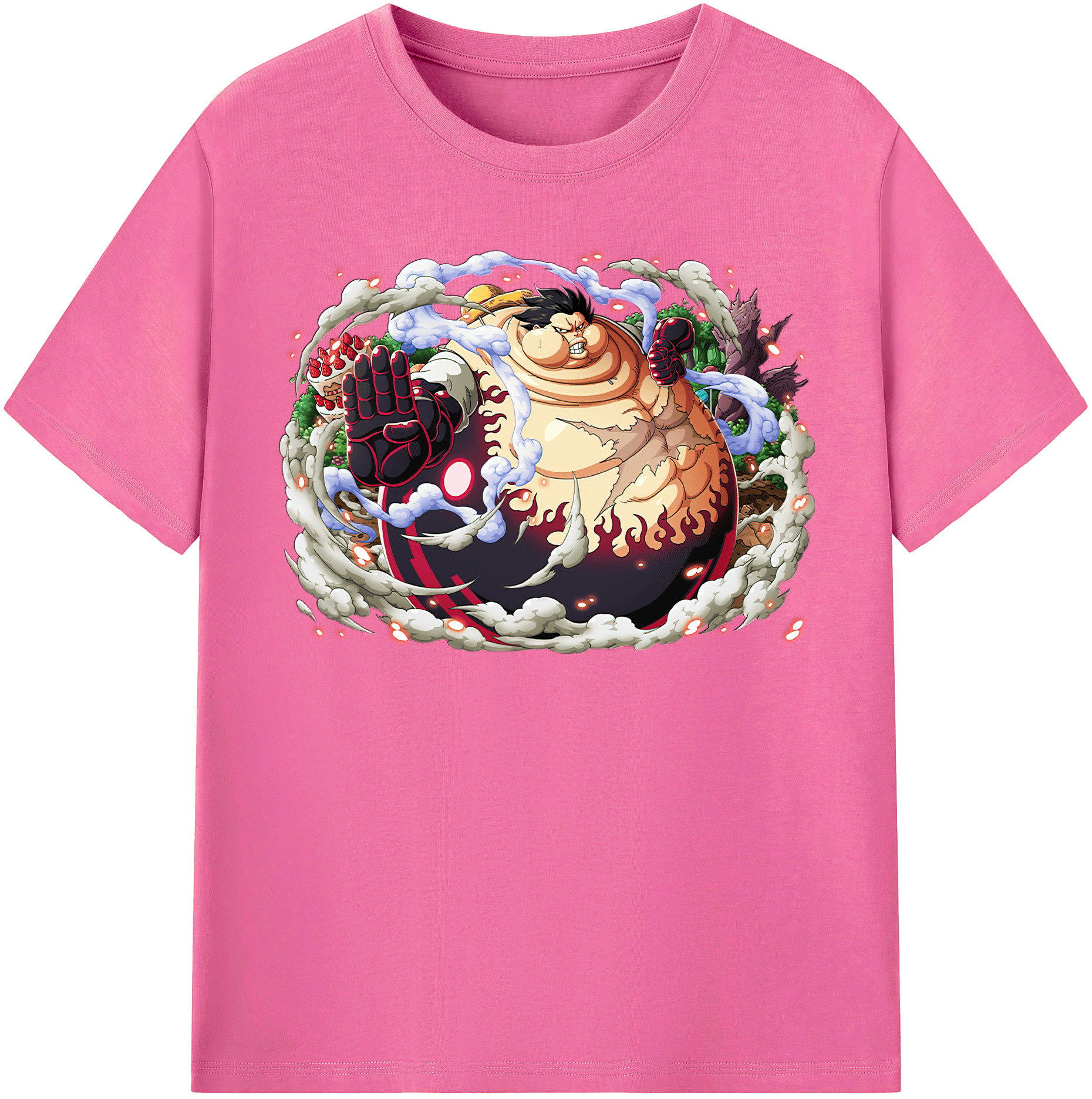 ワンピース モンキー・D・ルフィ ONE PIECE Monkey D. Luffy レディースカジュアルプリントTシャツ（綿100％）